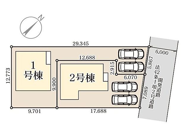 【全体区画図】※1号棟ご成約済み