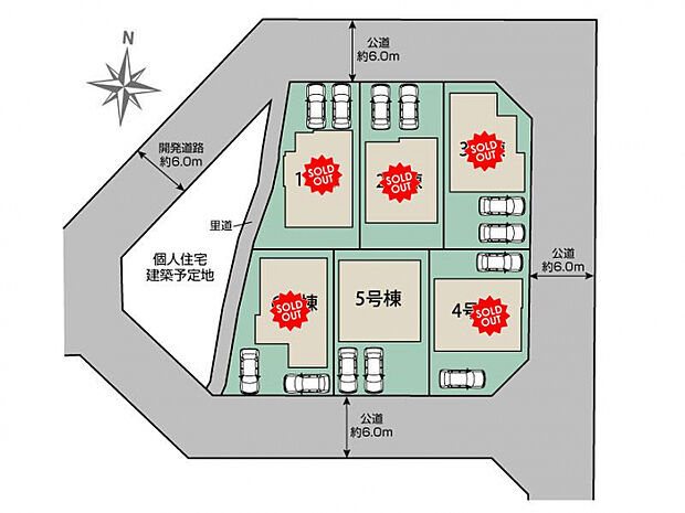 生駒市中菜畑2丁目6棟 区画図