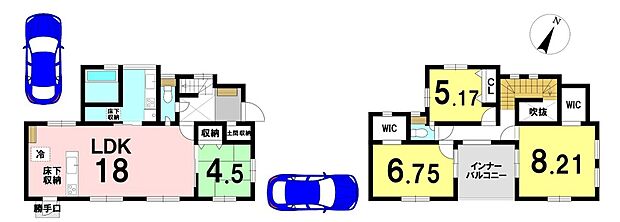 【4LDK】4LDKの間取り
駐車2台可能