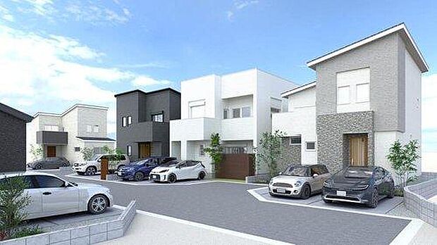 【街並みイメージ】
「KITTO藤井寺南」の新街区として、新たに7区画を分譲開始！40戸超の整備された街並み♪道路幅も広く開放感があります。
