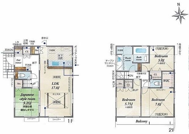 (1号棟)、4LDK、土地面積121.15m2、建物面積96.38m2