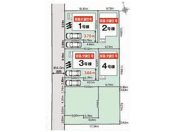 ≪区画図≫
☆駐車スペース完備!
☆車通りの少ない前面道路なので小さなお子様がいても安心です。
☆お車の駐車も落ち着いてできます♪