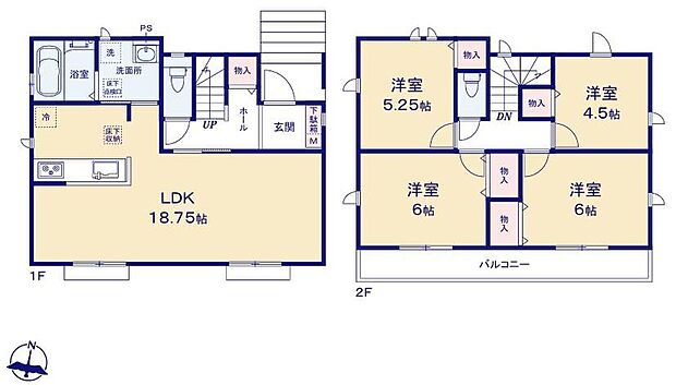 (A号棟)、4LDK、土地面積119.91m2、建物面積93.98m2