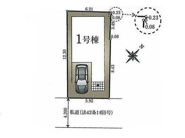 【【区画図】】周辺は閑静な住宅街♪
前面道路が南側に面しているので遮る建物がなく、日当たり良好です。