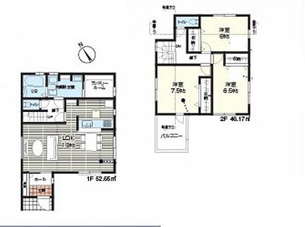 【3LDK】☆あると便利なランドリールームを設置♪
☆3面採光のリビングは広々19帖♪
☆リビングスルー階段で帰宅時に顔を合わせられる設計に♪
☆全居室6帖以上で使いやすい♪