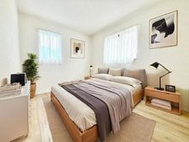 【リビング以外の居室】☆1-L号棟☆
日当りの良さは写真でも充分に伝わるかと思いますが、開放感のある周囲にめぐまれたおかげで、風通しもとても良くなっております。※家具をCGで加工しています。家具付き販売ではございません。