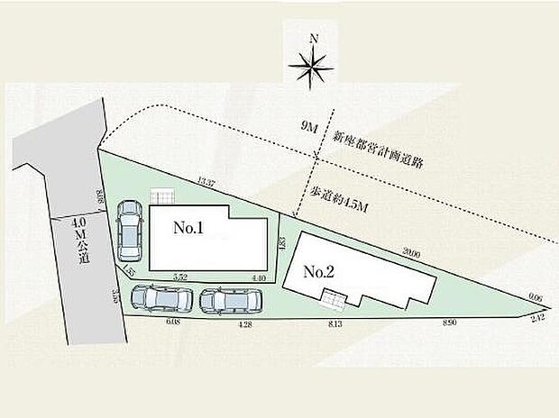 【全体区画図】商業施設が並びお買物も便利な、西武池袋線「ひばりが丘」駅徒歩14分♪