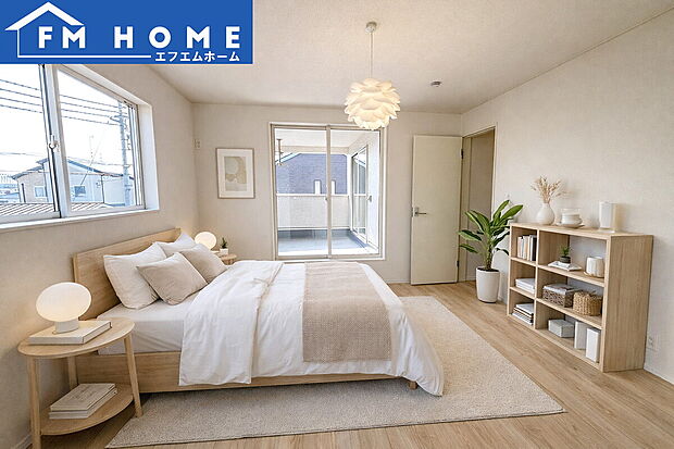 ■内装写真■
各部屋にクローゼット付き。
ベッドを置いてもスペースが確保できます。
※インテリアはCG加工で合成したイメージです。