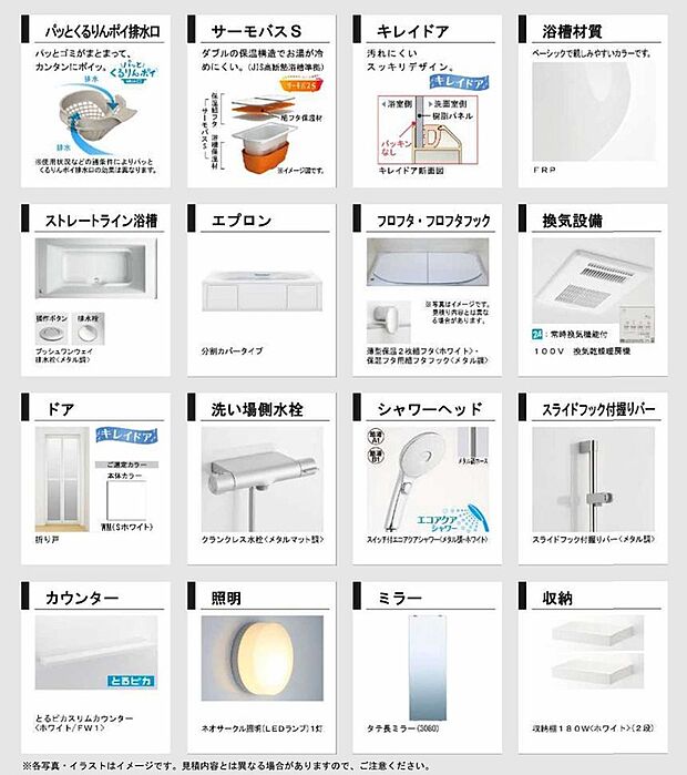 【 ユニットバス設備】快適性はもちろん、節水・断熱性を追求したシステムバス。ドアはカビの生えにくいパッキンレス仕様のため、毎日のお手入れもしやすい仕様です。