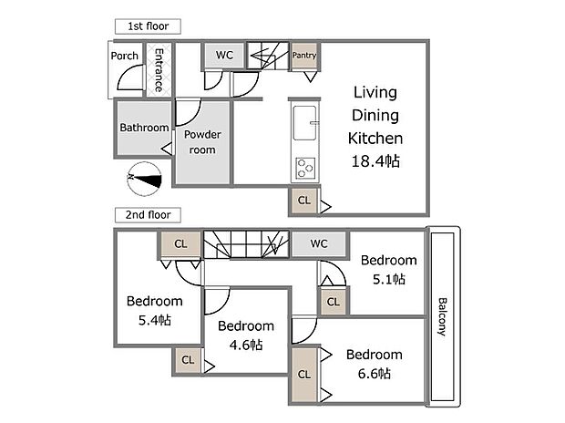 B号棟参考プラン(建物込4,680万円、土地面積159.45m2、建物面積94.39m2)期間限定!建物フリープランに付き、お客様のご要望をお聞かせください!