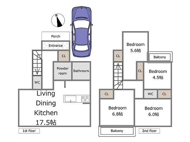 【B号棟参考プラン】建物込6,080万円、土地面積103.65m2、建物面積95.44m2(期間限定!建物フリープランに付き、お客様のご要望をお聞かせください!)