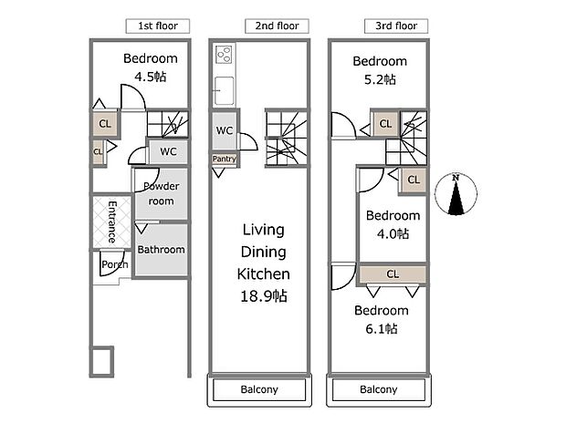 【B号棟参考プラン】建物込5,280万円、土地面積55.20m2、建物面積92.95m2(期間限定!建物フリープランに付き、お客様のご要望をお聞かせください!)