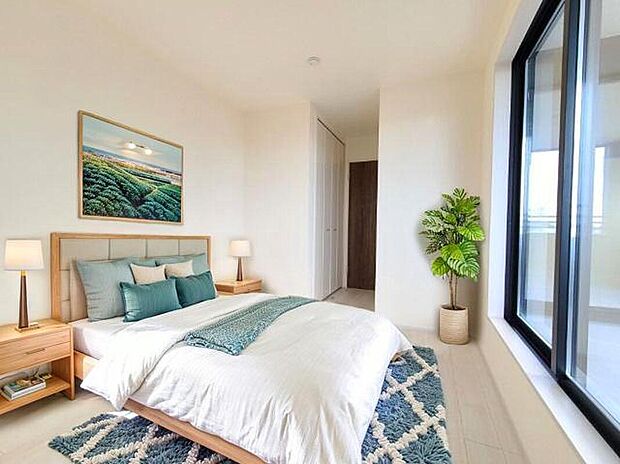 【洋室】同社施工の洋室に家具を配置したイメージ画像です。※実際に現地に 家具は置かれておりません。また、価格に 家具は含まれておりません。