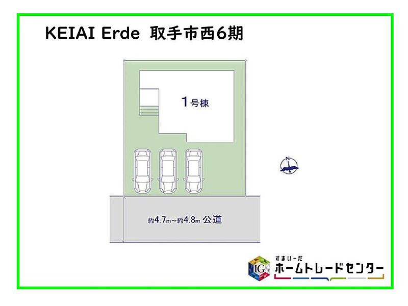 ≪全体区画図≫
駐車3台可能（車種による）！急な来客時や、ご家族の自転車スペースとしても大活躍♪