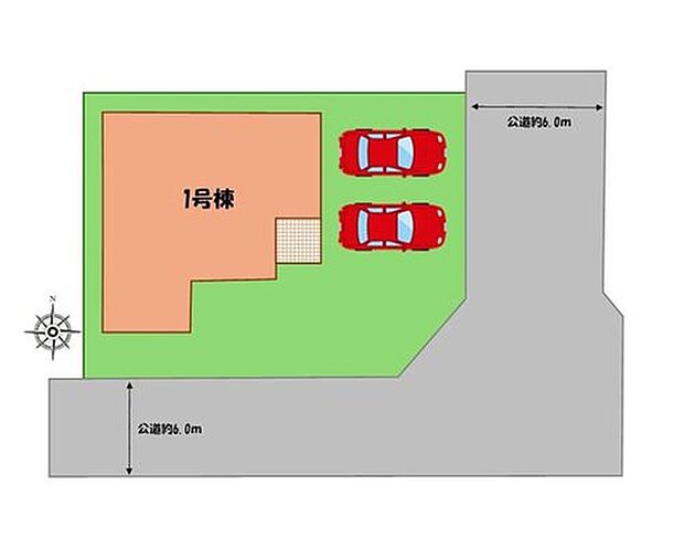 ≪全体区画図≫
駐車2台可能(車種による)!
急な来客時や、ご家族の自転車スペースとしても大活躍♪