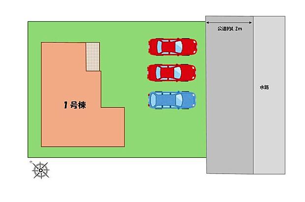≪全体区画図≫
駐車3台可能(車種による)!
急な来客時や、ご家族の自転車スペースとしても大活躍♪