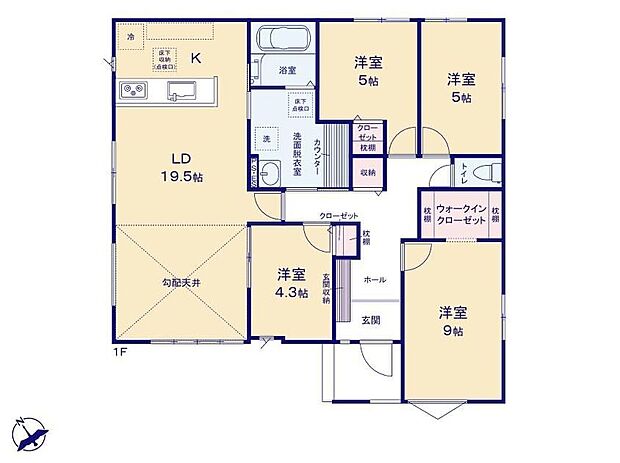(1号棟)、価格2998万円、4LDK、土地面積242.34m2、建物面積94.72m2