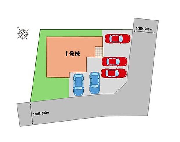 ≪全体区画図≫
駐車5台可能(車種による)!
急な来客時や、ご家族の自転車スペースとしても大活躍♪
