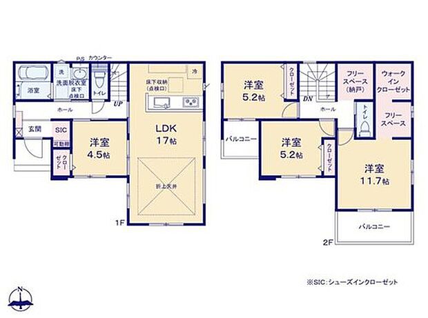 【4LDK+2S】働き方改革もあり自宅でお仕事もする方も増えていると思います！２階の静かな場所にフリースペース２ヶ所完備！納戸とテレワークと使い分けできます！