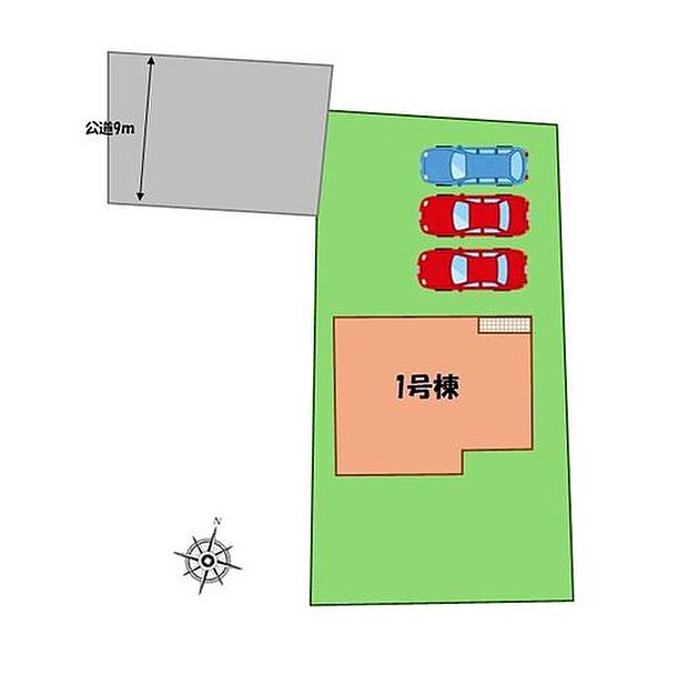 【≪全体区画図≫】駐車３台可能（車種による）！
急な来客時や、ご家族の自転車スペースとしても大活躍♪