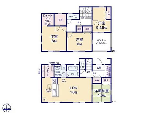 【4LDK】食品のストックを保管しておくのに便利なパントリー！使用頻度の低い調理器具や調理家電の保管場所としても、重宝します。キッチンをいつでも綺麗に清潔に保てますね！
