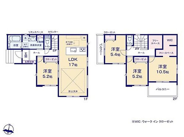 【4LDK+2S】洗面室のリネン庫は限られた収納スペースですが、タオルや水回りの小物を置くスペースとしてお使いいただけます。どこに何があるのか一目でわかりスッキリと収納出来ます!
