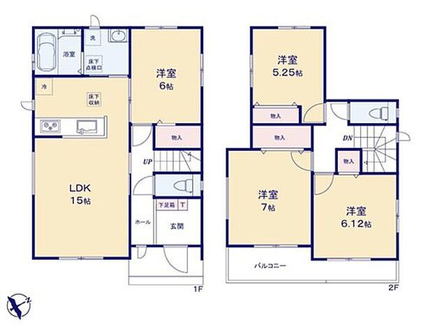 【4LDK】リビング横にある安心なお部屋！子どもの遊び場や学習スペースにぴったりの見守り空間ですね！家族の気配を感じながら、子どもがのびのび過ごせるセカンドリビングです！