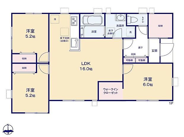 【3LDK】お出かけと片付けの動線が劇的に変わる、玄関横の万能なスペース。コートやカバンをサッと収納して室内へ。まとめ買いした水や食材の保管庫としても大活躍し、暮らしにゆとりが生まれます。