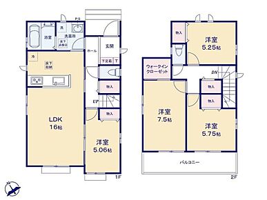 主寝室にお勧めのお部屋に、季節を通した衣類がすべて保管できるウォークインクローゼット完備です！広めの収納ですので着るものに悩んだときなど、その場で衣類を着替えることが可能です。 
