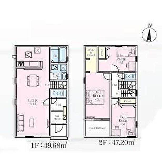 (2号棟)、価格2980万円、3LDK、土地面積174.32m2、建物面積96.88m2