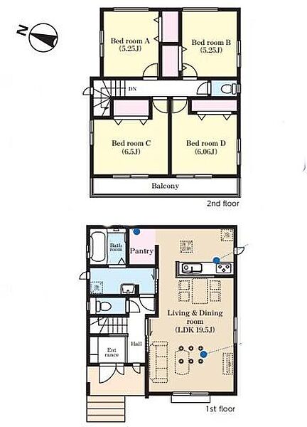 (1号棟)、価格4790万円、4LDK、土地面積121.34m2、建物面積100.4m2