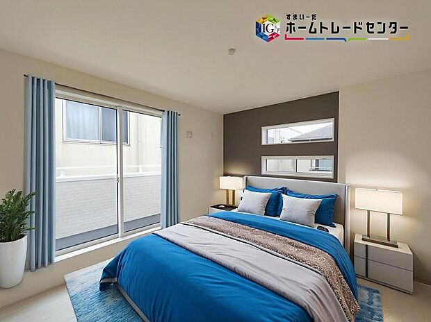 ≪Room≫
お陽さまの光をさわやかな風をたっぷりとりこめます。室内はいつも明るい印象なので気持ちの良い朝を迎えられます。毎日の生活も明るくなりそうです。
※家具はCGでございます。