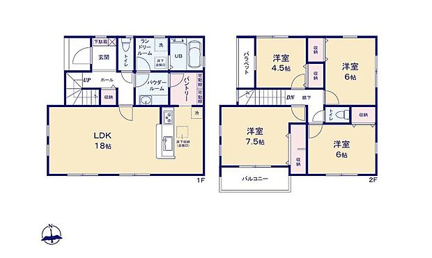 (1号棟)、価格3290万円、4LDK、土地面積172.32m2、建物面積105.99m2