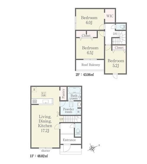 (2号棟)、価格3290万円、3LDK、土地面積184.13m2、建物面積91.08m2
