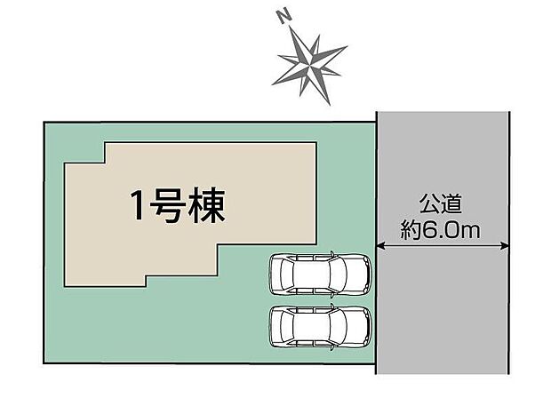 ≪全体区画図≫
カースペース2台分♪前面道路6mで駐車も楽々♪