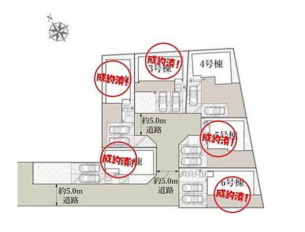 ≪全体区画図≫

カースペースも2台駐車可能です☆