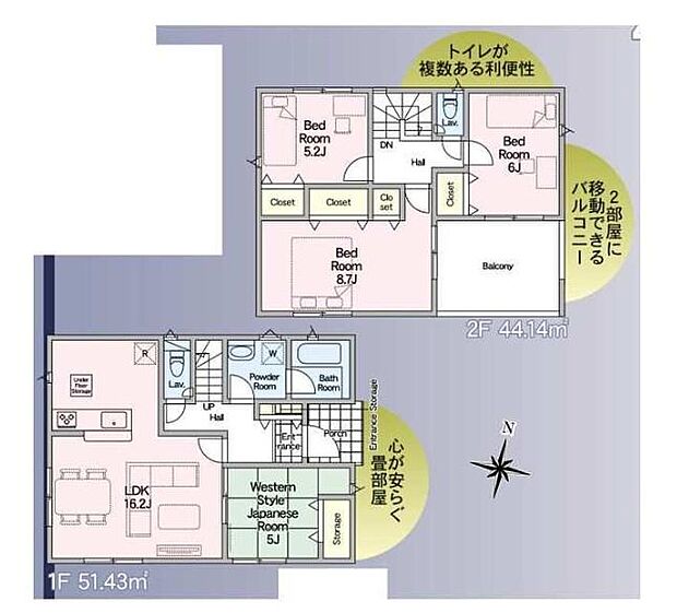 (1号棟)、価格2488万円、4LDK、土地面積203.72m2、建物面積95.57m2