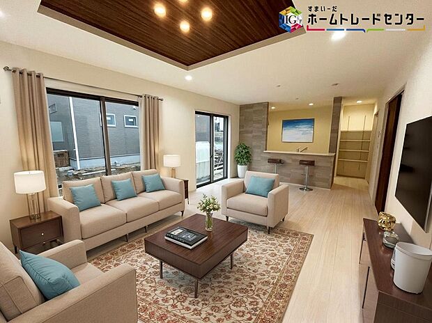 【LDK】≪Living room≫
広々とした開放感あふれるリビングです。ゆったり寛げる充分な広さがございますので、ご家族でインテリアのレイアウトを考えるのも楽しみになりそうです。
※家具はCGでございます。