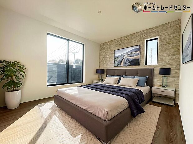 【寝室】≪Room≫
お陽さまの光をさわやかな風をたっぷりとりこめます。室内はいつも明るい印象なので気持ちの良い朝を迎えられます。毎日の生活も明るくなりそうです。
※家具はCGでございます。
