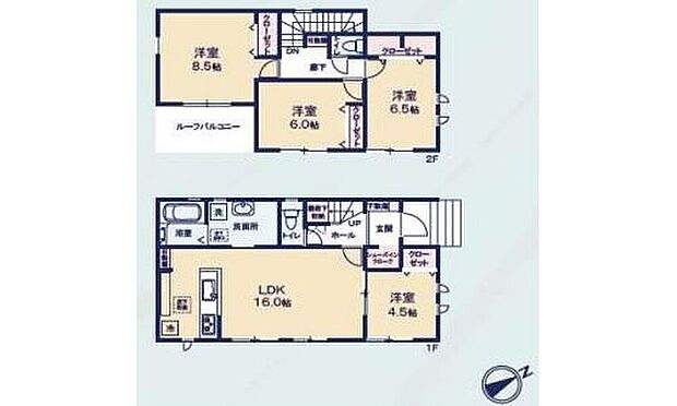 【4LDK】全居室南向きの明るい邸宅♪リビングに続き間の４．５帖洋室があります！来客時にも重宝しますが、小さなお子様を寝かせるスペースにもなりますので、使い方はあなた次第です♪
