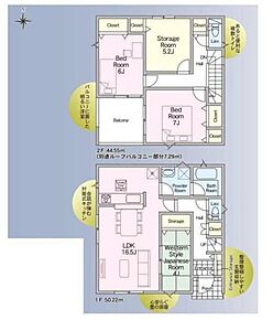客間としても、また小さいお子様の目の届く遊び場やお昼寝スペースとしても使える便利な和室付きのプランです♪２階には洋室３部屋で統一されているのでスタイリッシュにお使いいただけます♪ 