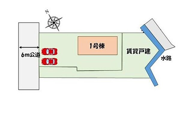 【全体区画図】カースペース２台分♪
７０坪超の広々とした敷地♪