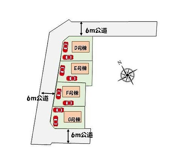 【全体区画図】カースペース2台分♪
