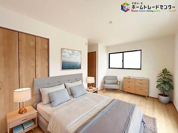 【居室】≪Room≫
採光良好な明るい室内。木の温もりがやさしいフローリングは安らぎをもたらすプライベート空間。
※家具はCGでございます。