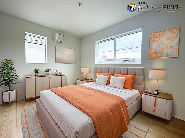 【居室】≪Room≫
採光良好な明るい室内。木の温もりがやさしいフローリングは安らぎをもたらすプライベート空間。
※家具はCGでございます。