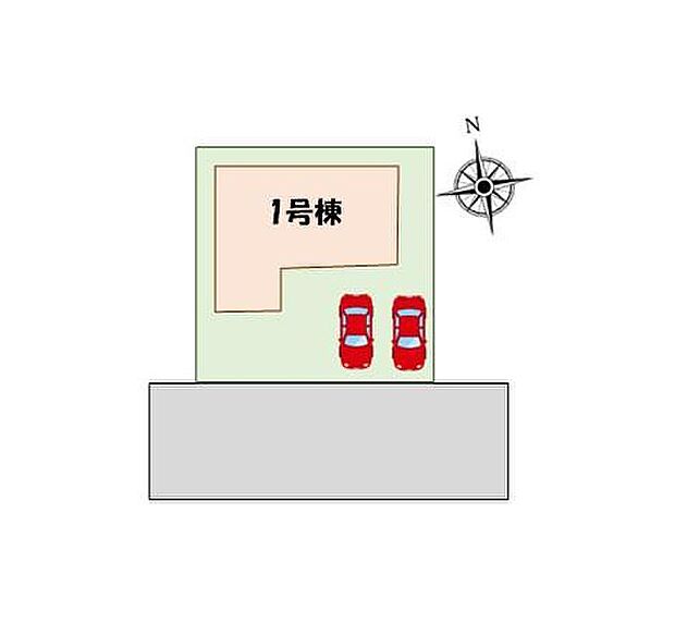 【全体区画図】お車並列で2台駐車可能です◎