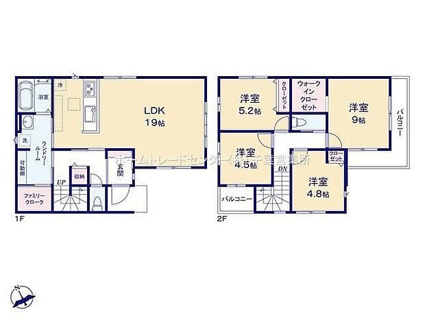 【4LDK】ご家族が集う空間と、個の時間を大切にする居室をしっかり分け合える2階4居室プラン♪
19帖の広いリビングは家族のだんらんはもちろん、お子様のリビング学習にもぴったり☆