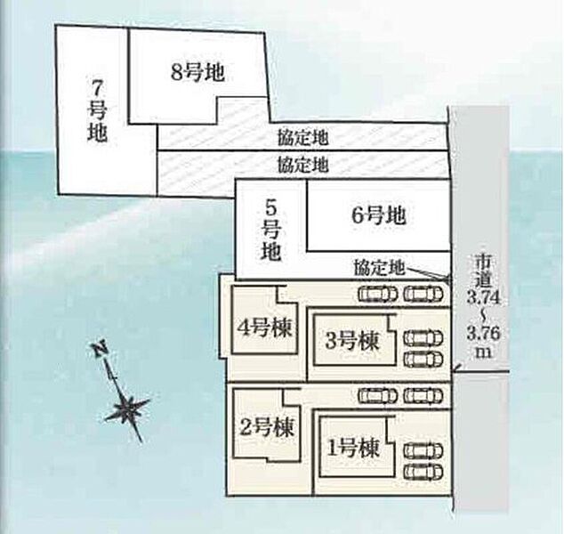  １号棟　２，４９０万円
２号棟　２，0９０万円
３号棟　２，1９０万円
４号棟　1，８９０万円

全棟２台分の駐車スペースを確保しました♪