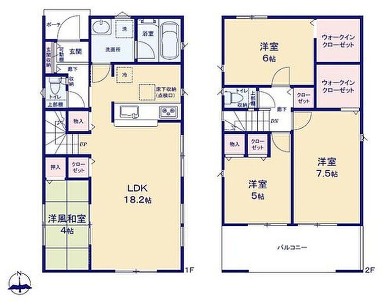 (1号棟)、価格2190万円、4LDK、土地面積161.51m2、建物面積105.3m2（バルコニー面積9.72ｍ2含む）