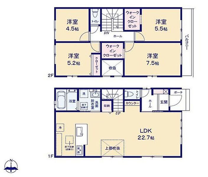 (4号棟)、価格3498万円、4LDK、土地面積180.3m2、建物面積105.18m2